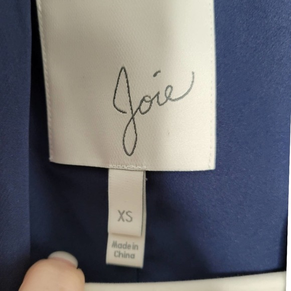 Joie silk anasophia one button navy silk lightweight blazer - Picture 4 of 5